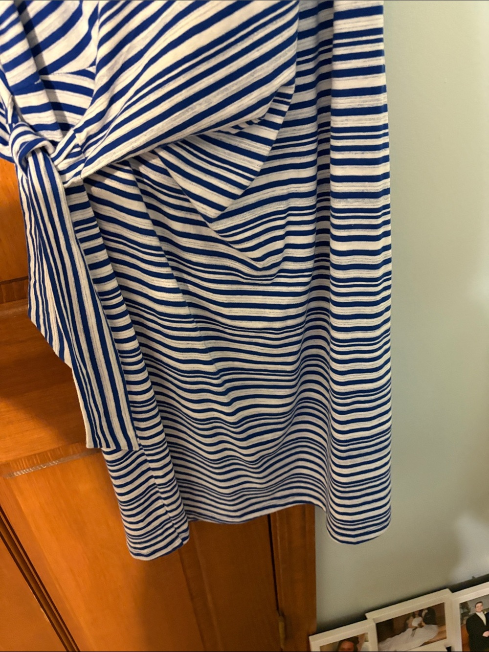 Talbots Blue & White Striped Side-Knot Midi Dress XL great condition. Sleeveless - Picture 5 of 11